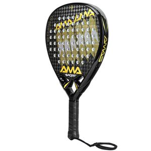 AMA SPORT <span class=keywords><strong>Raquette</strong></span> de tennis de <span class=keywords><strong>padel</strong></span> en fibre de carbone 12K avec logo personnalisé en forme de diamant et bonne rotation et contrôle de la tête - Product Image 2