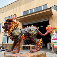 Modèle d'animal dinosaure animatronique réaliste personnalisé avec capteur infrarouge électrique pour parcs d'attractions, intérieur/extérieur, aéroports, garderies