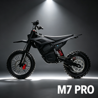 Moto tout-terrain électrique puissante M7 PRO 60V 5000W à moteur central, frein hydraulique, vitesse 70 km/h