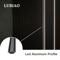 Profilé en aluminium extrudé pour mur décoratif de salon de villa, 40 mm de large, gris Gentleman, applique murale linéaire YB3003-33