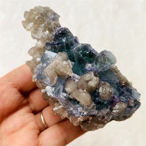 סיטונאי טבעי ירוק מחוספס אבן מינרלי דגימת ריפוי גלם קריסטל xianghualing פלואוריט אשכול עבור אוסף קישוט - Product Image 5