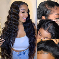 Perruque en cheveux humains Deep Wave prête à porter, perruque frontale en dentelle HD 13x4, sans colle, avec dentelle pré-coupée, en cheveux vierges pour femmes noires