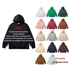 Thể Thao Phòng Tập Thể Dục Giản Dị 300 GSM Nặng Cắt Trọng Hoodies Cho Nam Giới Phong Cách