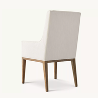 Chaises modernes en bois, fauteuils de salle à manger en tissu à dossier haut