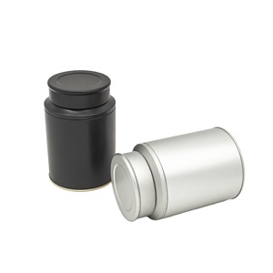 Spot Round Tin Can Factory Custom Printing Wholesale Empty Black Tea Tin Box Metal Container Packaging Food Grade Metal Tin Box