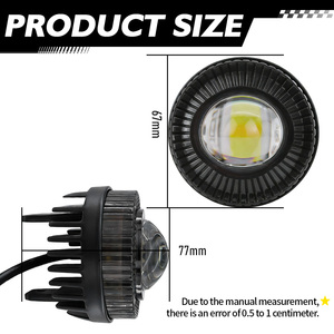 JHS 迷你摩托车聚光灯 白色黄色闪光 RGB LED 聚光灯 雾灯 灯头灯灯泡 适用于自行车 摩托车 - Product Image 2