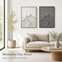 Décoration murale moderne en 3D avec éclairage LED, peinture de montagne enneigée, MDF PVC superposé, pour la décoration du salon