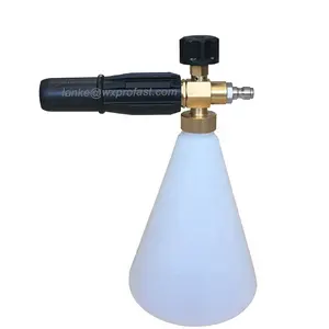 Car High Pressure Washing Products Black Nozzle Snow Foam Gun Wax Dispenser Pressure Washer Jet Wash Foam Lance with Cone Bottle