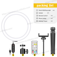 Hot 10 pouces Led Tiktok Ringlight avec support pour téléphone RGB Ring Light avec trépied de bureau éclairage de photographie pour youtube