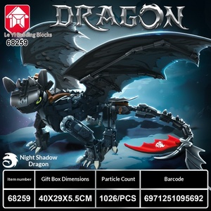 68259-60 Dragon Tueur de Nuit, 40 pièces, blocs de construction en plastique ABS, jouet éducatif DIY pour garçons, style chinois, cadeau - Product Image 3