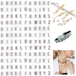 8Mm Bạc Trượt Quyến Rũ Thư A- Z Ban Đầu Thư Rhinestone Bảng Chữ Cái Số Túi Phụ Kiện Thư Trượt Quyến Rũ Số - Product Image 4