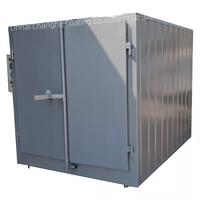 Four de peinture en poudre d'acier multicolore personnalisé avec moteur, chauffage multi-carburants contrôlé par PLC, fonctionnement facile, garantie 1 an
