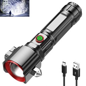 CITICITY Multifunction Aluminum Work <b>Light</b> Powerful <b>LED</b>&COB Flashlight Red-Blue Flashing <b>Rechargeable</b> USB - Product Image 1