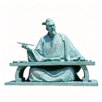 Statue de Savant Chinois en Bronze, Sculpture de Sagesse avec Patine, Taille et Couleur Personnalisables pour la Décoration de Salles Commémoratives, Académies, Bibliothèques et Campuses