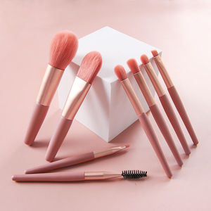 Juego de Brochas de Maquillaje Mini, 8 Piezas, Fibra Sintética, Mangos de Plástico, Cerdas de 3 cm, Brochas Redondas Portátiles para Sombra de Ojos - Product Image 2