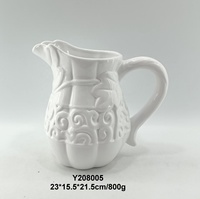 Tasse à café en céramique blanche avec motif citrouille