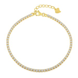 Charm de Plata de Ley 925 para Mujer, con un solo filo de circonitas de 2mm, estilo tenis, a la moda - Product Image 5