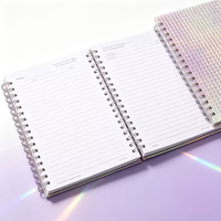Carnet de mariage/agenda/planificateur B5 à couverture rigide en PP, reliure spirale, impression par transfert thermique personnalisée, feuille d'or rose, reliure cousue