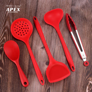 Juego de utensilios de cocina de silicona de 5 piezas al por mayor con mango de tubo espátula resistente al calor cuchara tornero para utensilios de cocina antiadherentes - Product Image 3