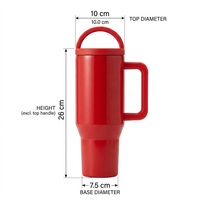 Gobelet isotherme personnalisé de 40 oz à double paroi en acier inoxydable 304, anti-fuite, avec poignée, paille et couvercle, idéal pour les cadeaux de Noël