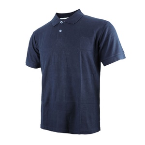 KMS T-shirt tactique de haute qualité en coton tricoté 100 %, manches courtes, bleu marine uni, écologique et infroissable, prêt à l'emploi - Product Image 2