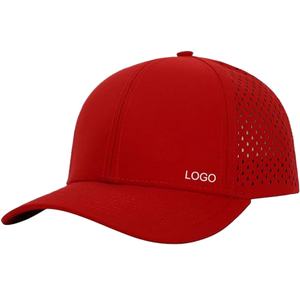 High Quality Men's Sports Baseball Cap Custom Hot <b>Waterproof</b> Polyester Laser Cut Drilled Hole Performance Quick Dry <b>Hat</b> - Product Image 5