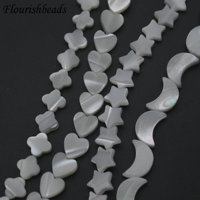 Perles d'espacement lisses en forme de cœur de coquille blanche de 6mm 8mm pour femmes hommes collier fabrication de bracelets vente en gros