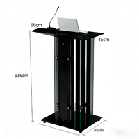 Pupitre de conférence créatif moderne en acrylique transparent pliable durable, couleur personnalisée, logo personnalisé, pour église, école, hôtel