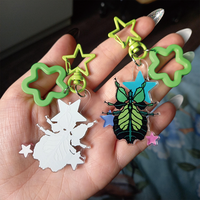 Créez votre propre porte-clés en acrylique transparent époxy pour la vente en gros sur le thème de l'anime