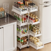 Étagères en plastique multi-niveaux, chariot de rangement pliable avec roues, écologique, cuisine, salon, centre commercial, collations, légumes, fruits