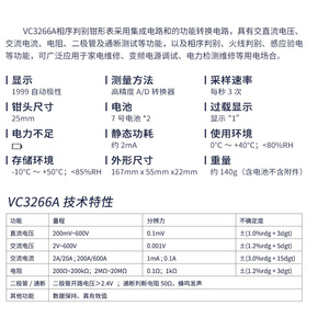 อีวาน ขายส่ง แคลมป์มิเตอร์ดิจิตอล NCV ตรวจจับสายไฟฟ้าแรงสูง รุ่น VC3266A+/3266+ - Product Image 4