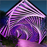 Sculpture d'art paysager en métal LED, tunnel, arche, éclairage extérieur intelligent, bande lumineuse DMX SPI avec contrôle Madrixs
