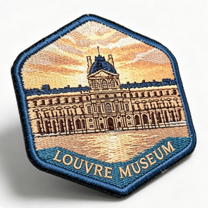 Patch brodé du Musée du Louvre à coudre ou thermocollant, forme irrégulière, en tissu tissé, décoration artisanale, cadeau - Product Image 2