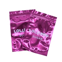 Sacs zip-lock plats imprimés avec logo personnalisé sac d'emballage comestible en mylar en feuille d'aluminium avec fermeture éclair pour mariage