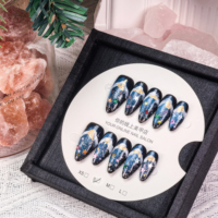 Service de personnalisation complète : Faux ongles de Noël à presser, longs, en forme d'amande, avec paillettes, en acrylique, vente en gros pour marques