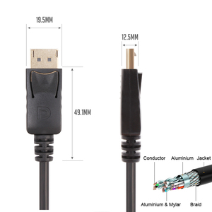 Vcom 4k âm thanh video 1.8m 3m dp Cáp 1.2V hiển thị cổng cáp 21.6Gbps băng thông 4K @ 60Hz cho máy tính để bàn <span class=keywords><strong>PC</strong></span> HDTV màn hình - Product Image 2