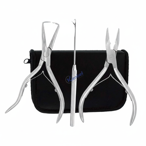 Stainless Steel Hair <b>Extension</b> Pliers Sets Kit with Hook Needle Professional Wholesale Hair <b>Extensions</b> Tools With Custom Label - Product Image 1
