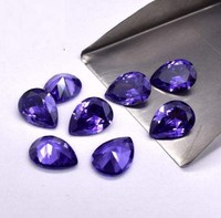 Artificielle perles de pierres précieuses de forme ovale améthyste zircon cubique en pierre de cristal