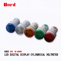 Voltmètre miniature électrique Hord AD16-22DSV, affichage numérique LED haute luminosité, écran rond de grande taille