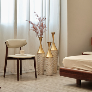 Ensemble de 3 vases de sol en métal émaillé de style moderne, motif tissé, décoration d'intérieur, décoration d'intérieur magnifique - Product Image 3