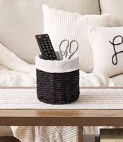 Panier de rangement rond moderne en corde de papier tressée à la main, organisateur de bureau multifonctionnel pour télécommandes et cosmétiques