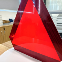 Panneau triangulaire d'avertissement routier d'urgence, en aluminium, avec film réfléchissant, ensemble de panneaux de sécurité routière à haute réflectivité