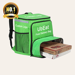 large backpack with expanding pizza pocket