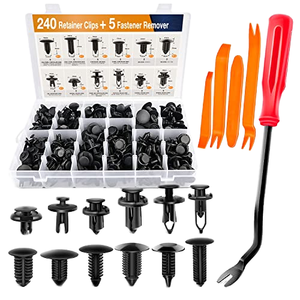 Ensemble de 240 <span class=keywords><strong>clips</strong></span> de fixation automobile en <span class=keywords><strong>nylon</strong></span>, <span class=keywords><strong>clips</strong></span> de retenue de pare-chocs, rivets en plastique, état neuf, compatibles avec le panneau de garniture de porte, le garde-boue - Product Image 1