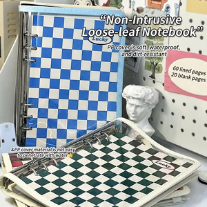 Carnets à spirales à motif quadrillé à 6 trous, personnalisables avec inserts remplaçables, logo personnalisé, taille et couleur personnalisées - Product Image 1