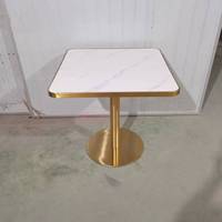 Ensemble de table de restaurant moderne personnalisé, motif marbre, table à manger dorée, chaise facile à nettoyer pour une utilisation en extérieur, écoles, cafés, hôtels