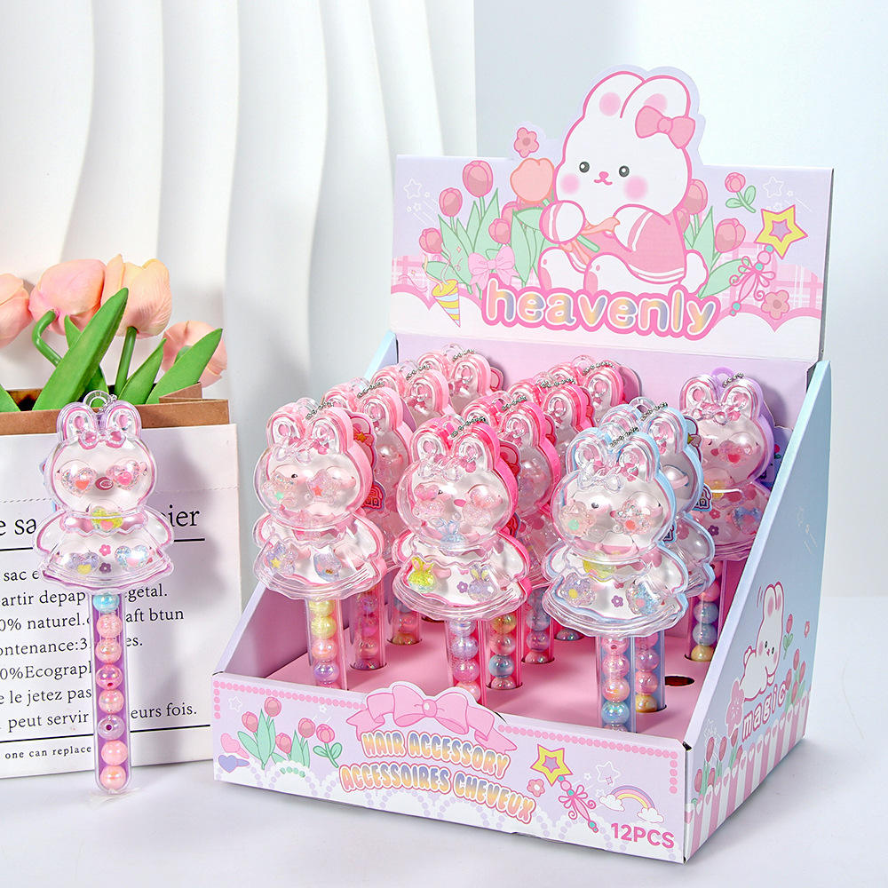 1ชิ้นชุดลูกปัดแหวนไม้กายสิทธิ์กระต่าย6ชิ้นสไตล์ C