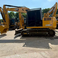 Excavatrice sur chenilles Caterpillar 312D/315D d'occasion, 12 tonnes, modèle 2018, moteur, pompe PLC, roulements, chenilles en caoutchouc, travaux de terrassement, construction