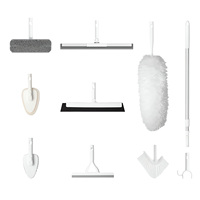 Kit de nettoyage tout-en-un Brosse anti-poussière à long manche réglable Outils de nettoyage domestique Ensembles de brosses de nettoyage ménager à long manche