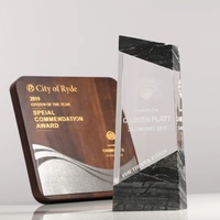 Trophée personnalisé en marbre et cristal, récompense pour employé de l'année, médaille créative pour compétition, prix de réunion annuelle, présentation